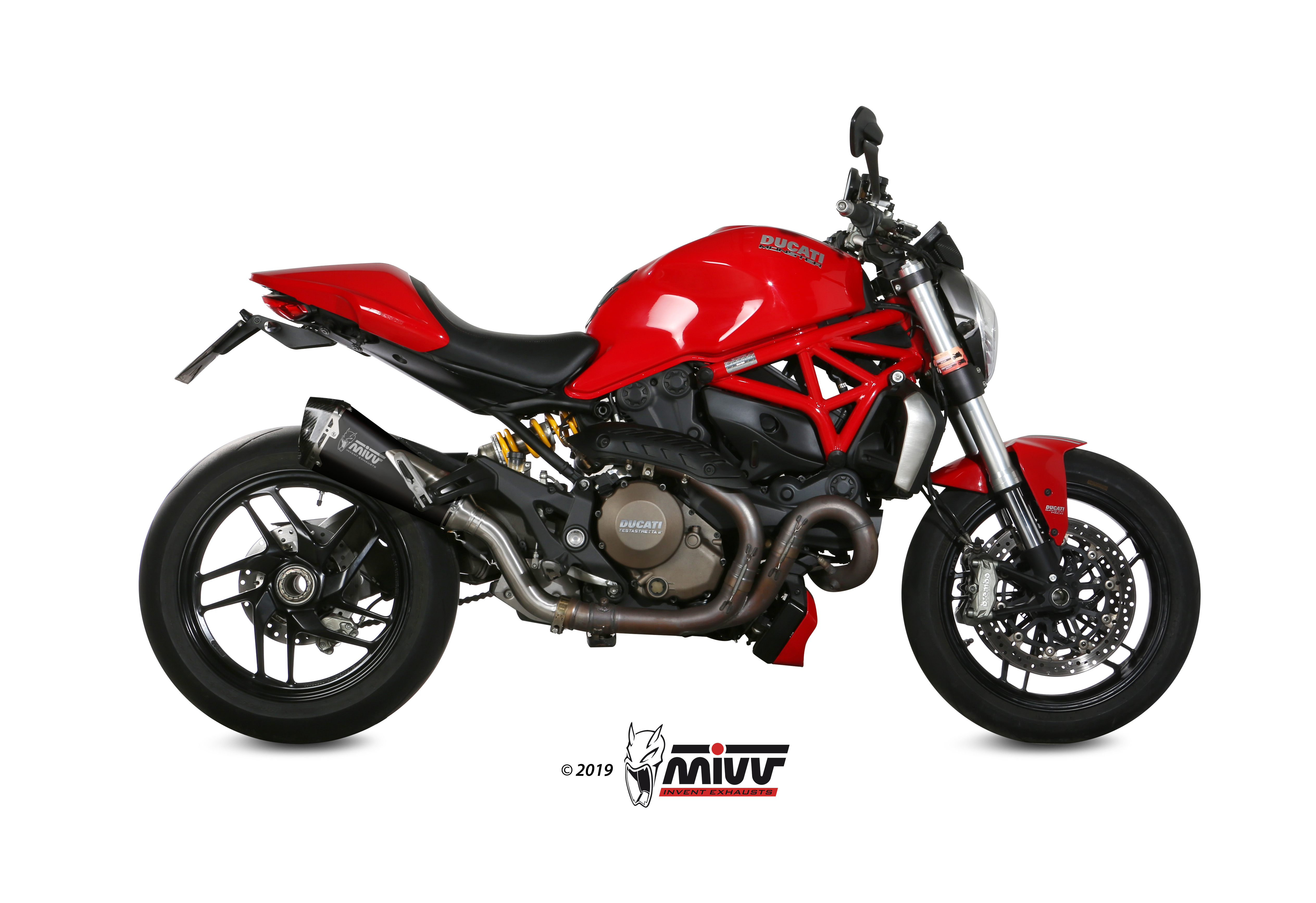 Mivv Slip On Delta Race Black Standard Exhaust For Ducati Monster