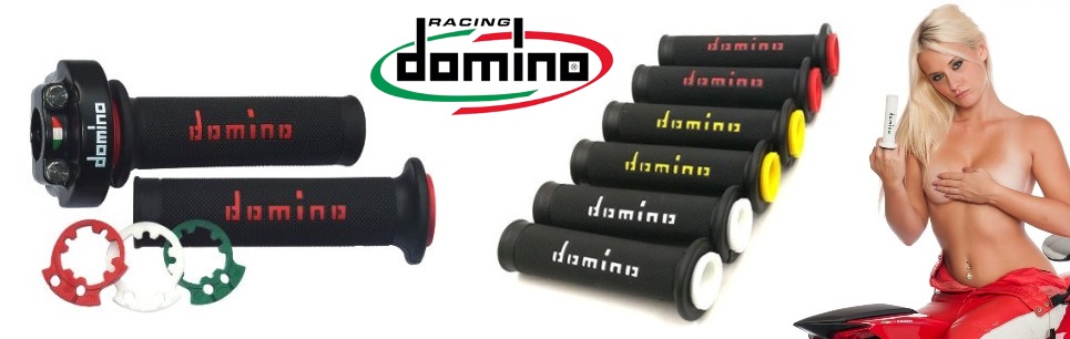 DOMINO COPPIA MANOPOLE NERO/BIANCO RACING, A45041C4640B7-0 : :  Auto e Moto