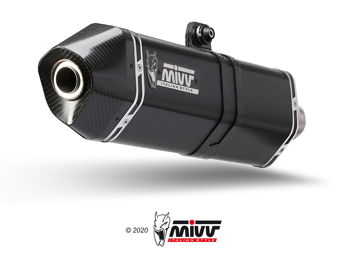 MIVV Slip-on, Speed Edge Black, Standard Exhaust For Aprilia Tuono