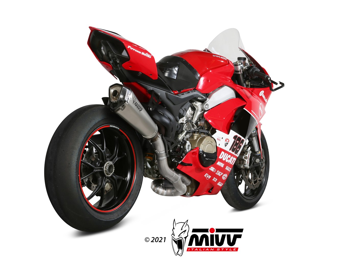 MIVV Full System 2x1, Delta Race Full Titanium, Alto/High up Exhaust ...