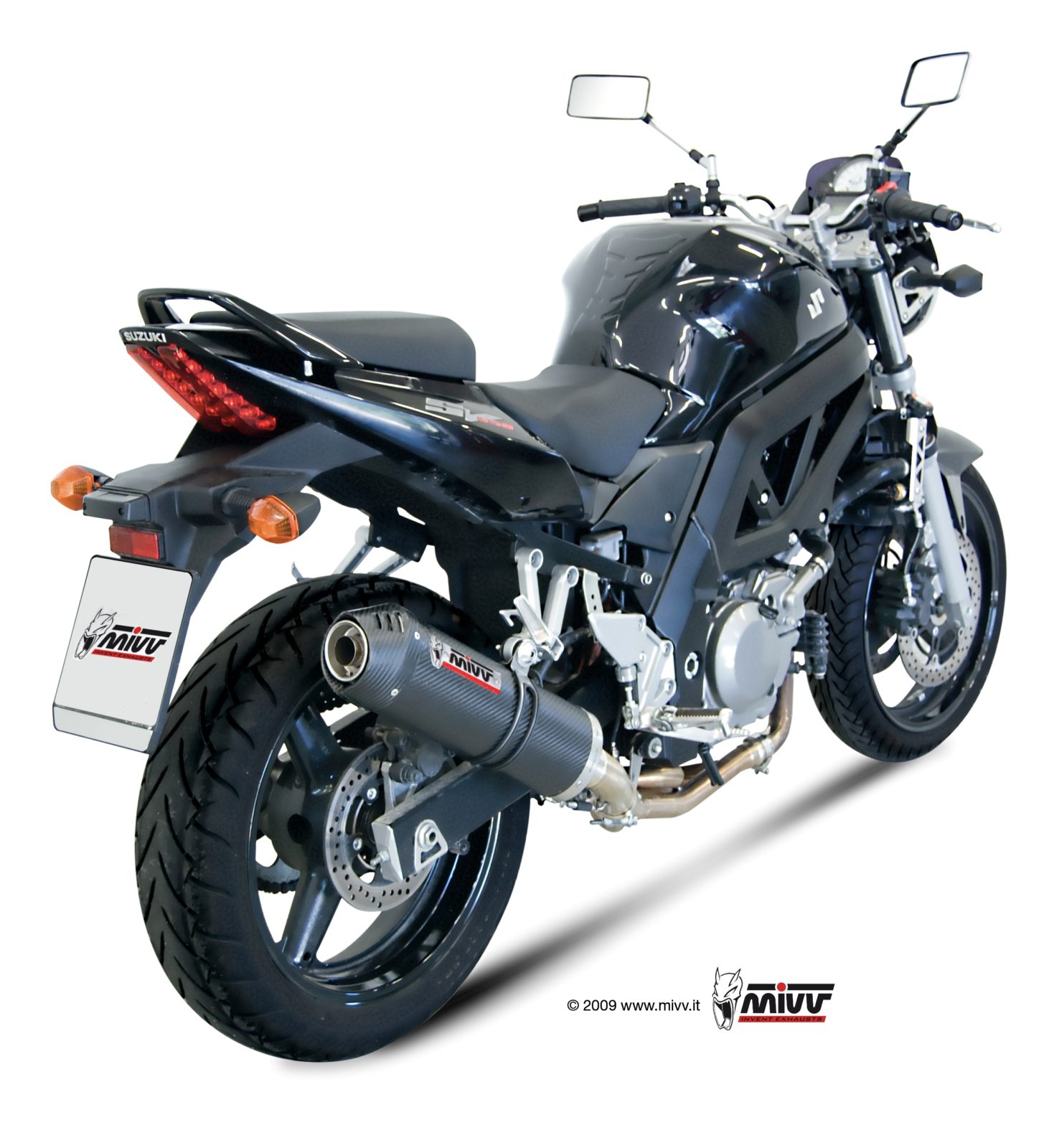 Mivv Slip On Oval Carbon Standard Exhaust For Suzuki Sv