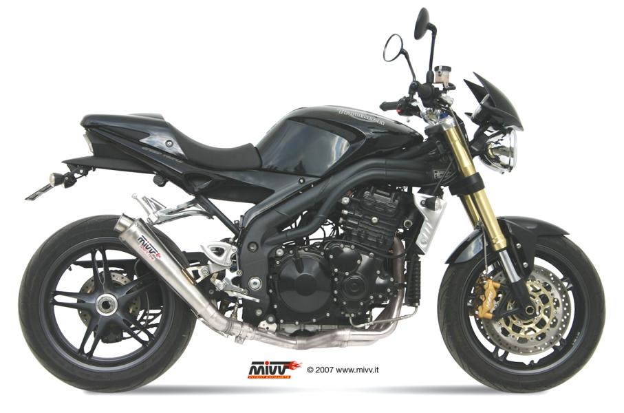 MIVV Slip-on, X-cone Stainless Steel, Low Down Exhaust For Triumph Speed  Triple 1050 2005-